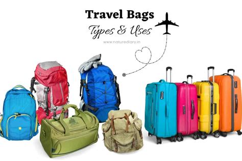 different types of travel bags.